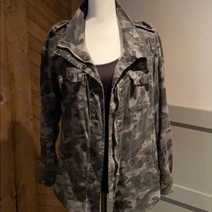 Grey camo utility jacket.